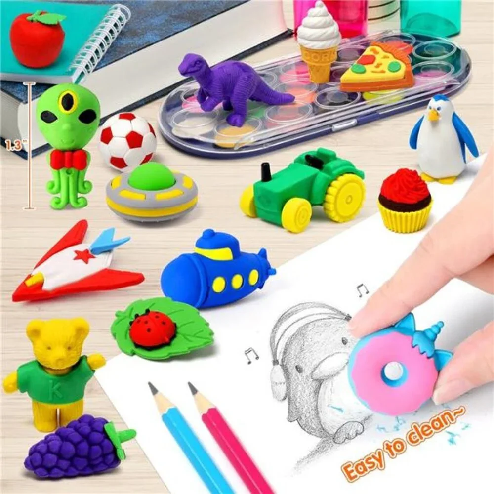 70 Pack‎ Animal Assorted Erasers for Kids Back to School Supplies Bundle Set